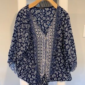 Medium West Kei Tie Front Bohemian Blouse